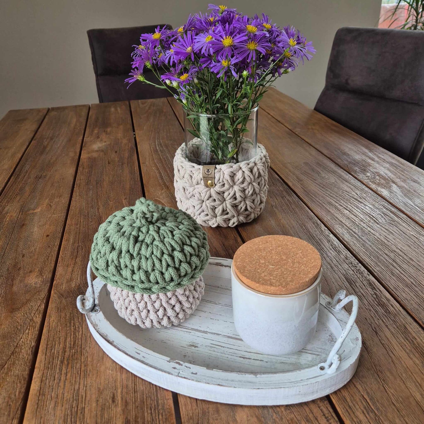 Eichel - Körbchen gehäkelt – handgemacht & nachhaltig aus recycelter Baumwolle - handgemacht von FRANZISWELT - 2024 -