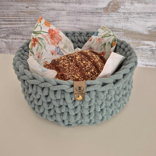 Gehäkelter Brotkorb aus recycelter Baumwolle – stilvoll & praktisch - FRANZISWELT -2024-