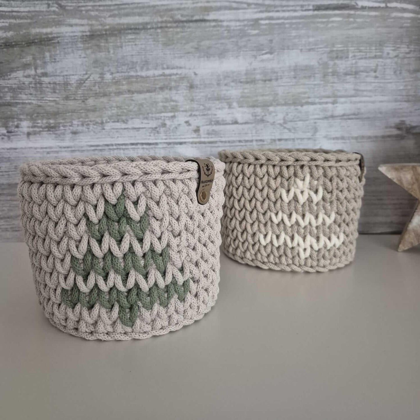 Häkelkorb mit Tannenbaummuster – handgemacht & nachhaltig - FRANZISWELT -2024-