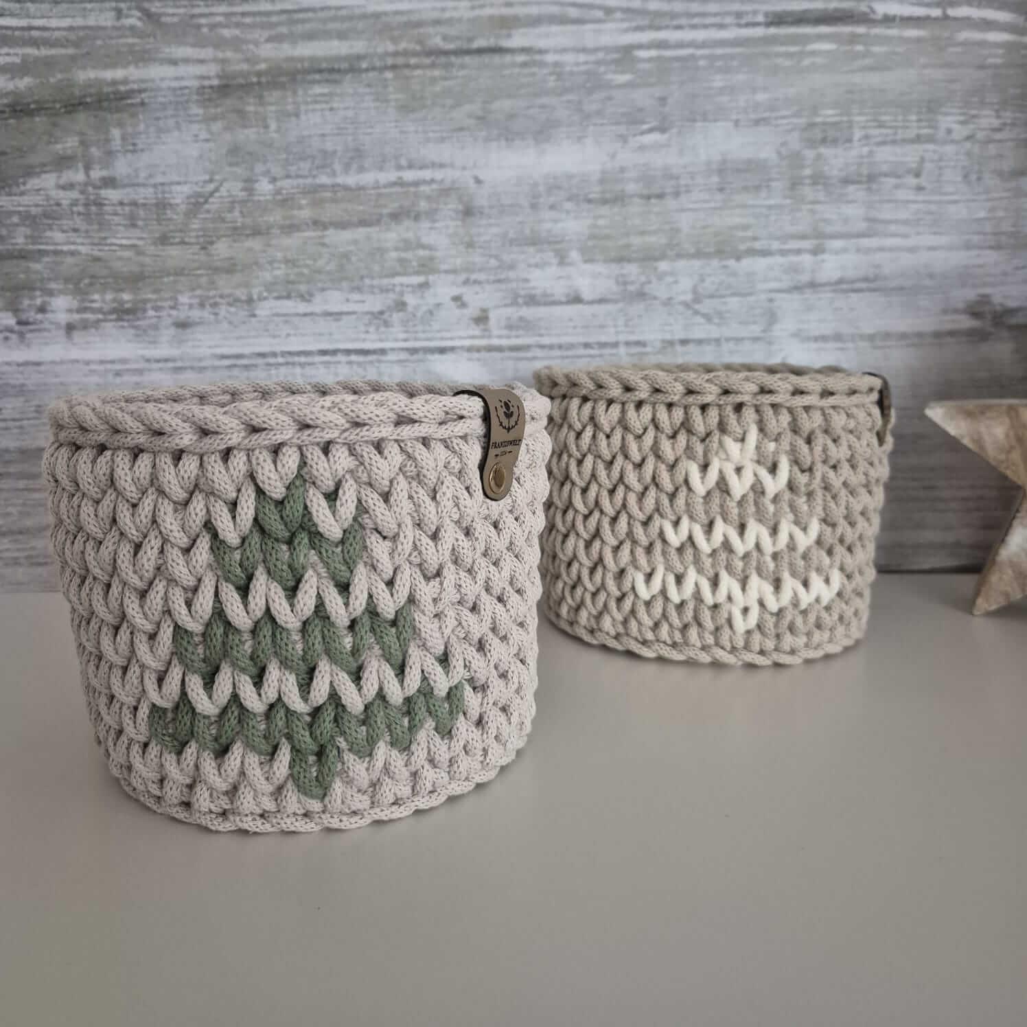 Häkelkorb mit Tannenbaummuster – handgemacht & nachhaltig - FRANZISWELT -2024-