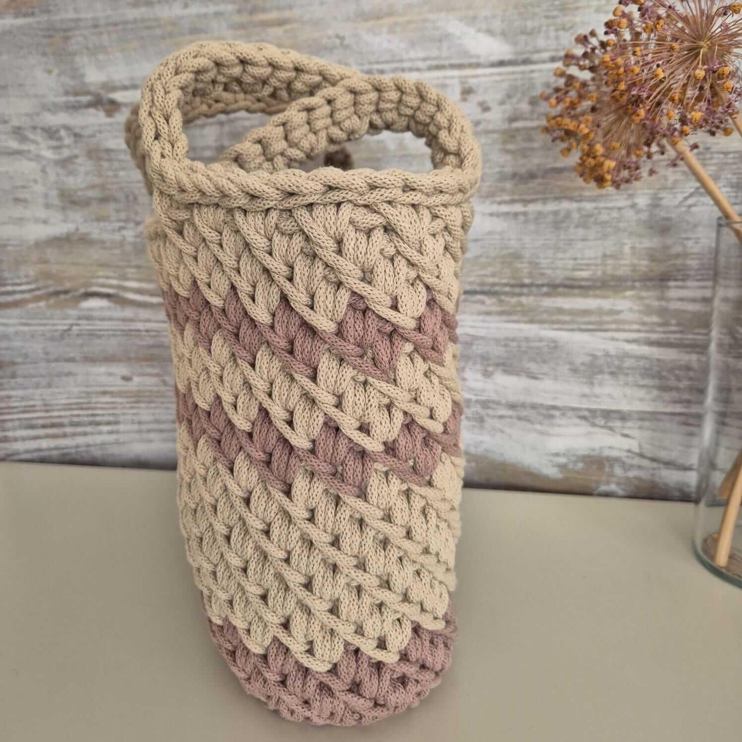 Häkeltasche aus Baumwolle – zweifarbig, handgemacht & nachhaltig - FRANZISWELT -2024-